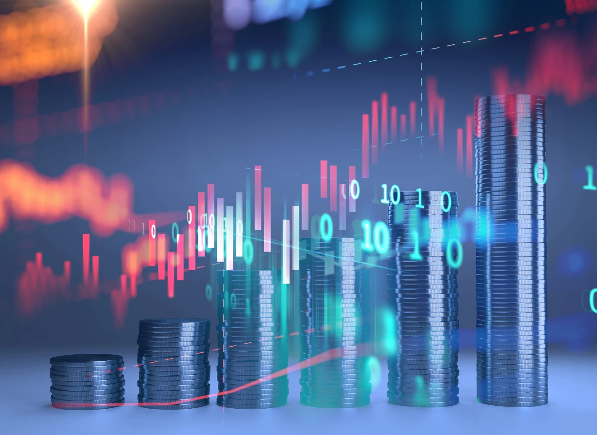 Analytical graph with 3d coins