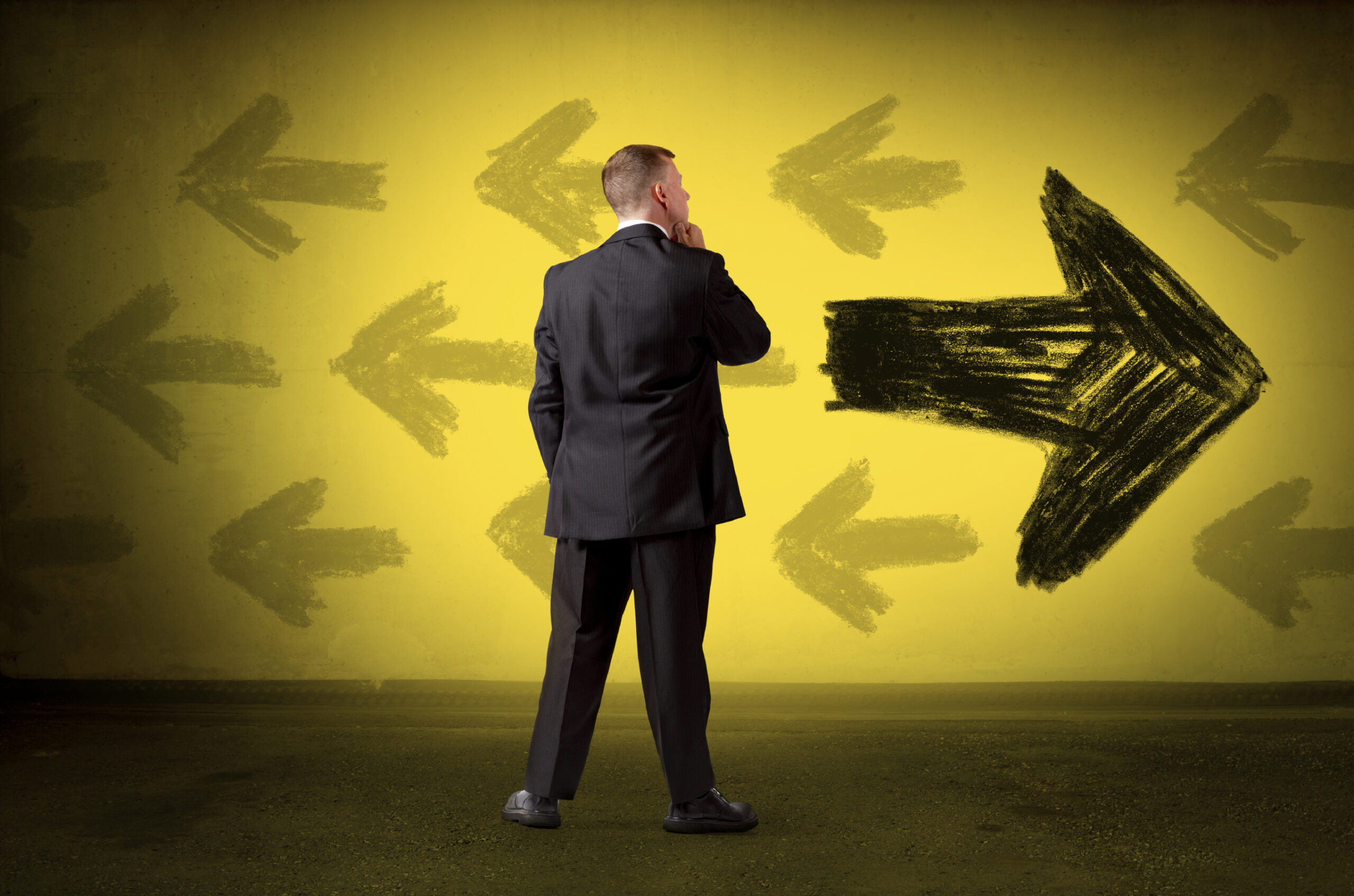 Business man with moral decision